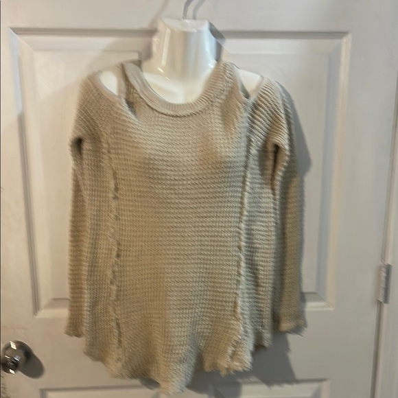 Elan Off-Shoulder Knit Sweater in Cream - Picture 2 of 8